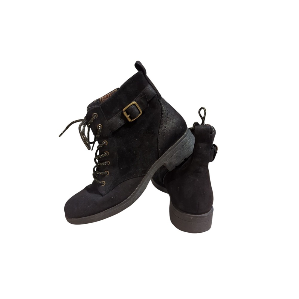 Austin Trading Company Women's Combat Boots Lace Up  Black 9M Punk Goth